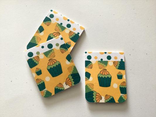 Minty Green and Yellow Cupcake Magnetic Bookmark