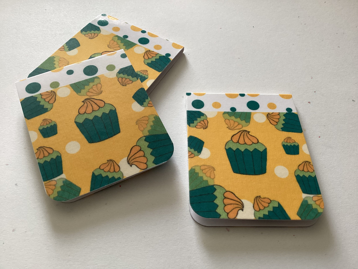 Minty Green and Yellow Cupcake Magnetic Bookmark