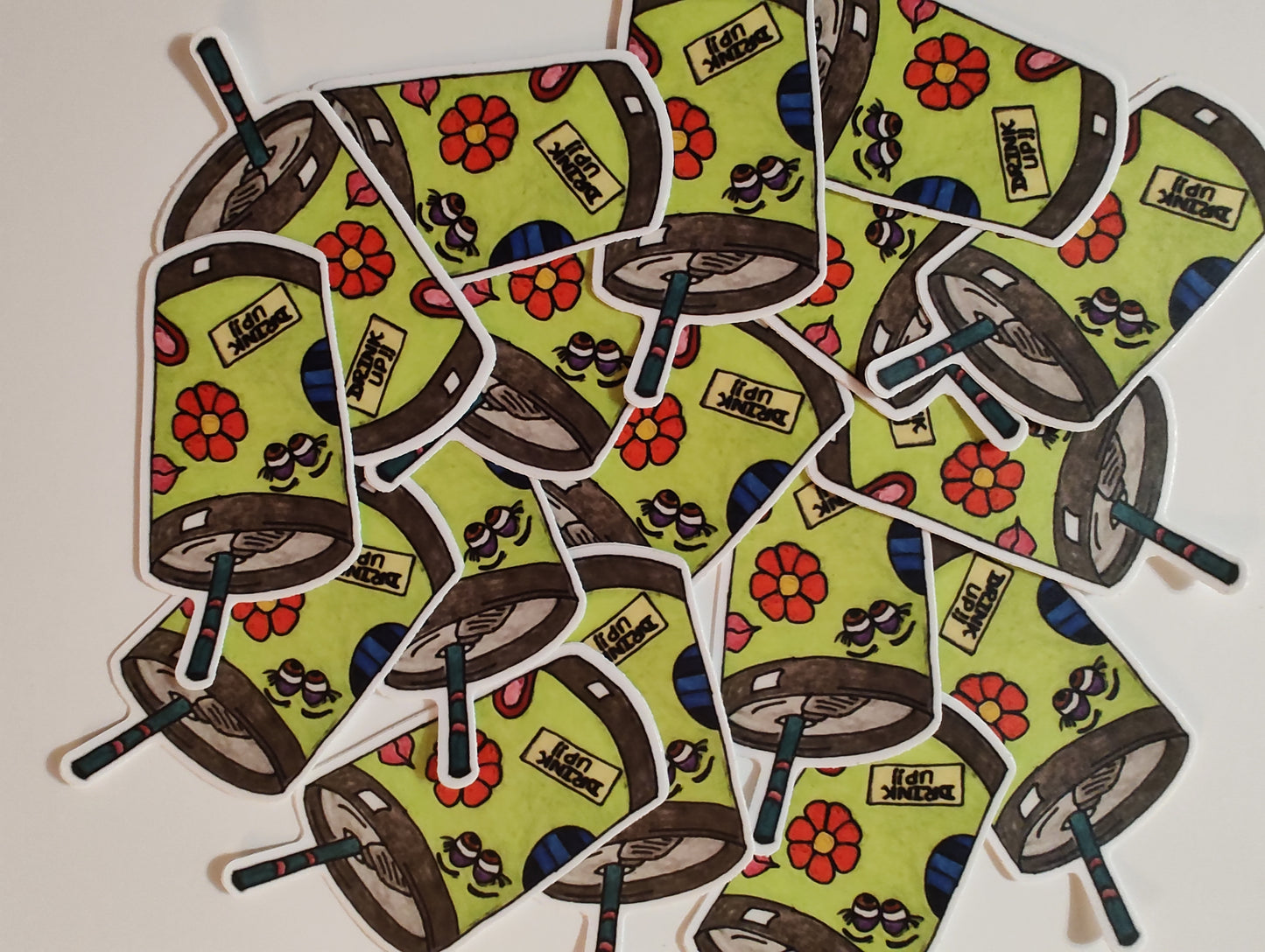 Lime Green Thermal Cup Vinyl Sticker