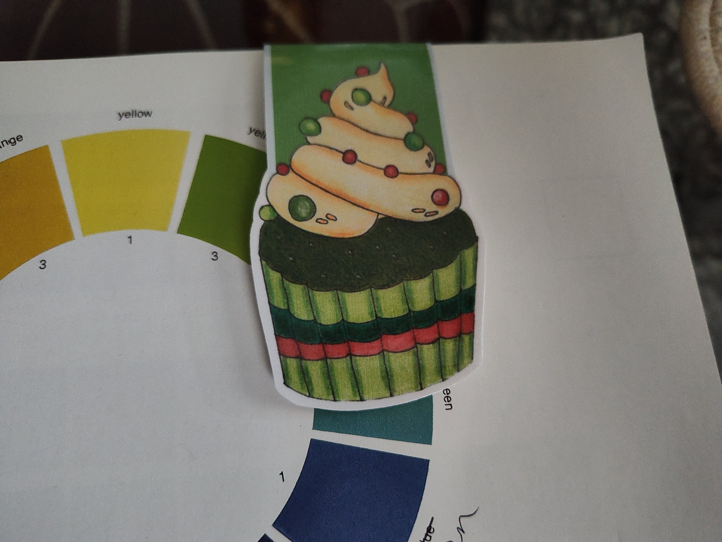 Green Velvet Cupcake Seuss Inspired Magnetic Bookmark