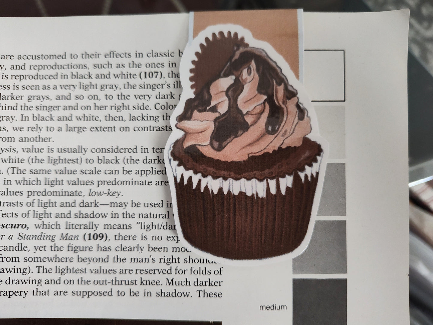 Chocolate Peanut Butter Cupcake Magnetic Bookmark