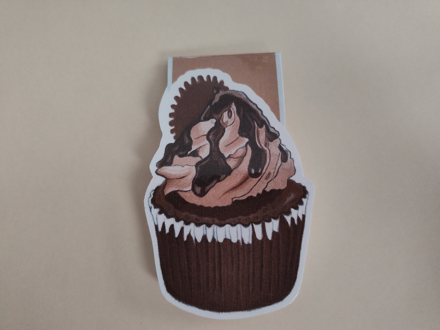 Chocolate Peanut Butter Cupcake Magnetic Bookmark