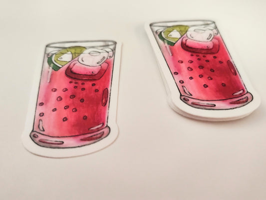 Cranberry Sparkling Lime Drink Vinyl Sticker