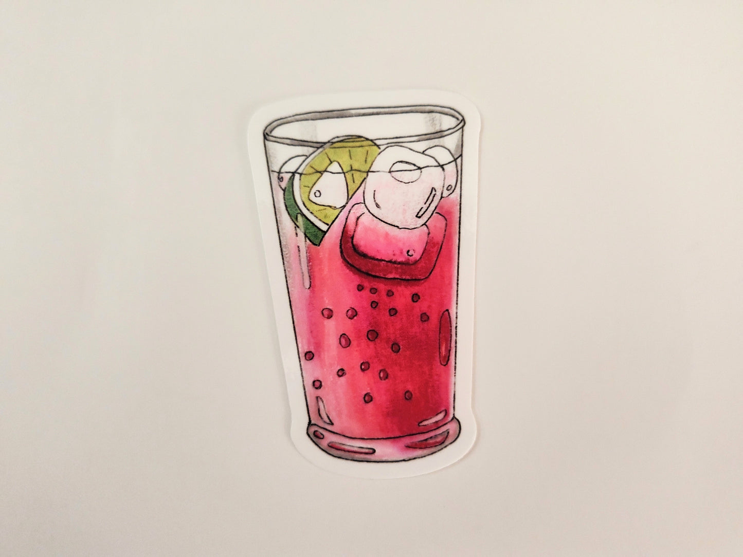 Cranberry Sparkling Lime Drink Vinyl Sticker