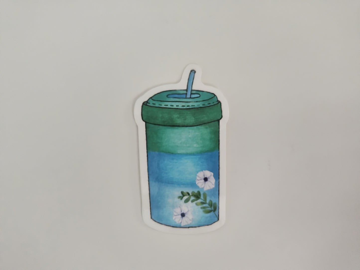 Cozy Emerald and Blue Tumbler Vinyl Sticker