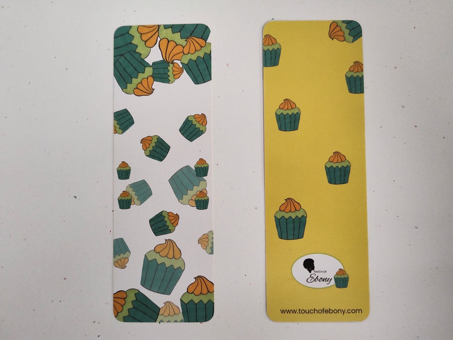 Minty Green and Yellow Cupcake Bookmark