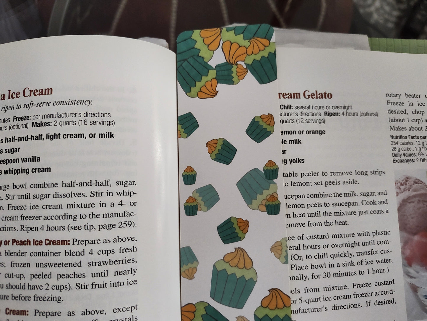Minty Green and Yellow Cupcake Bookmark