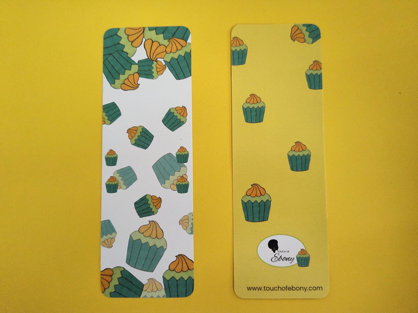 Minty Green and Yellow Cupcake Bookmark