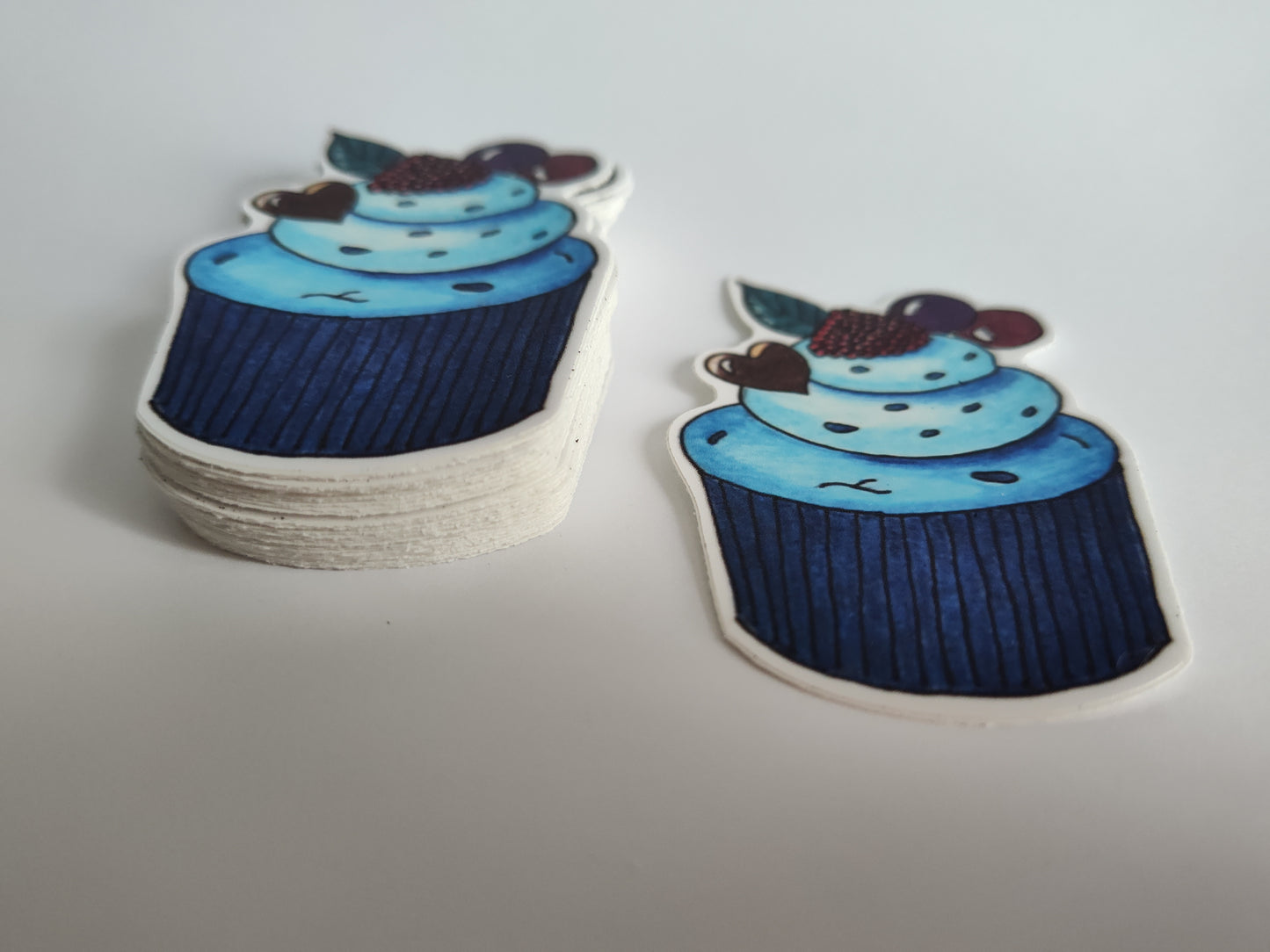 Blue Cupcake Vinyl Sticker