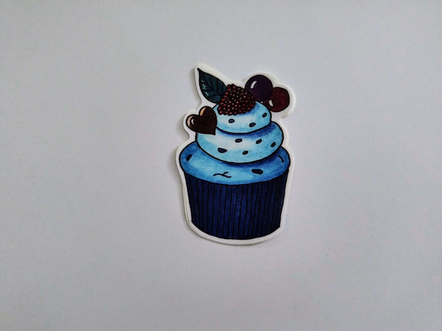 Blue Cupcake Vinyl Sticker