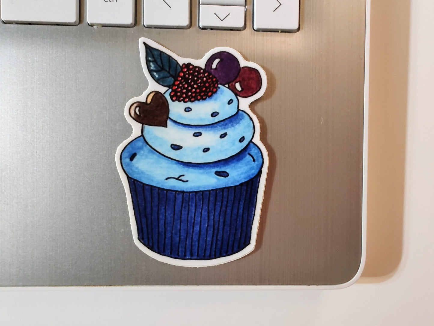 Blue Cupcake Vinyl Sticker