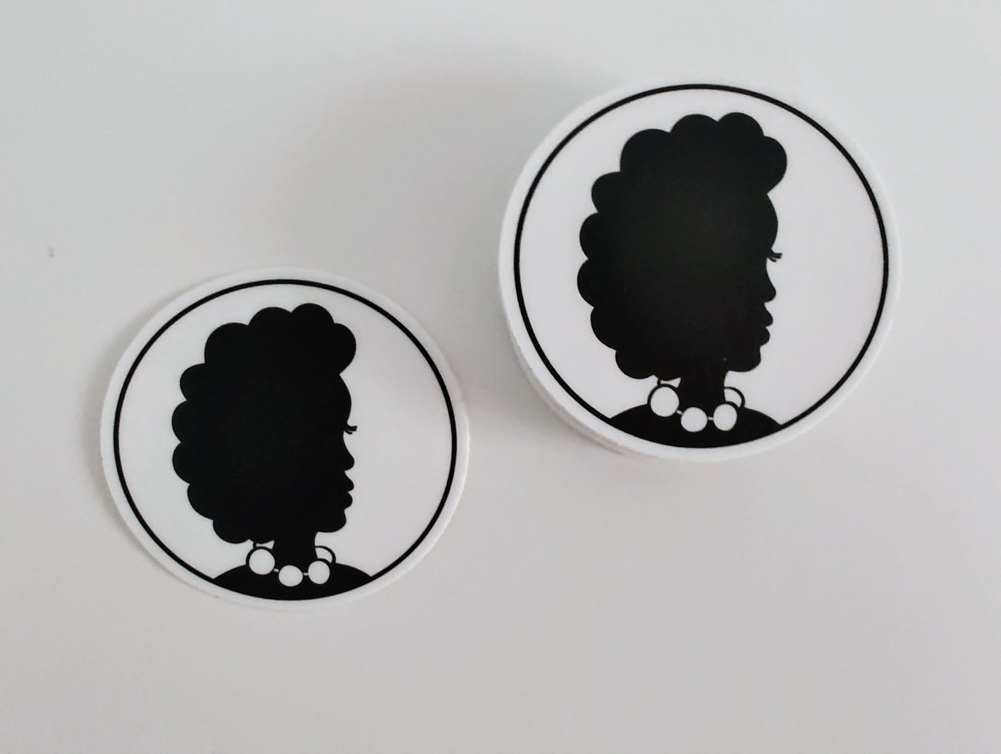 Woman with Afro in Black & White Vinyl Sticker