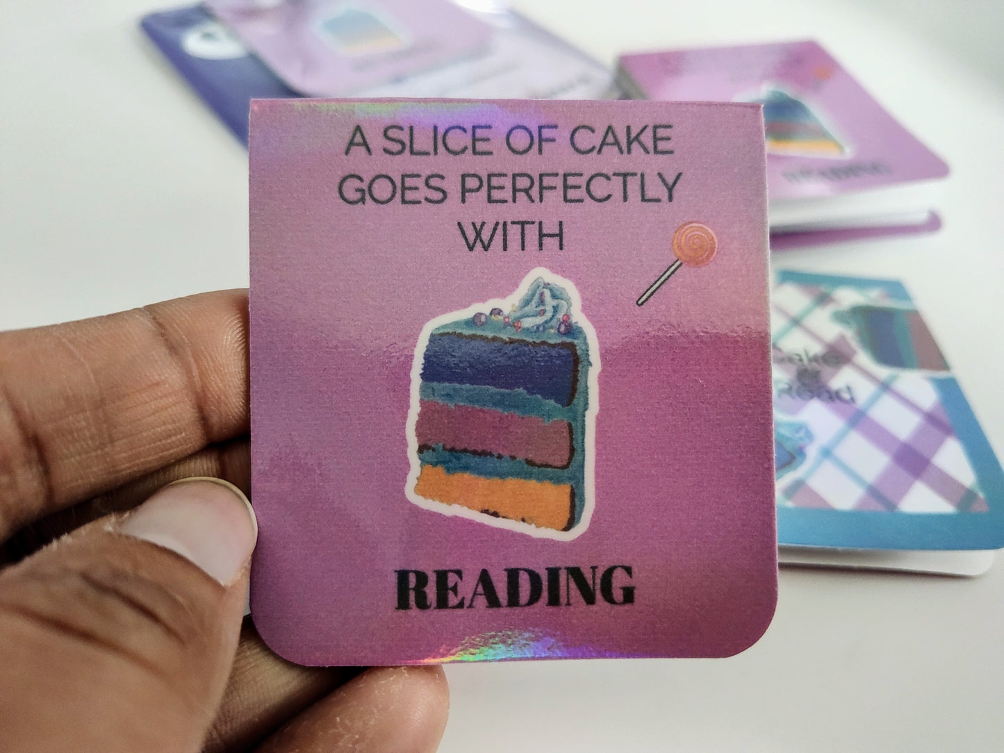 Colorful Triple Layer Cake Magnetic Bookmark (Holographic)