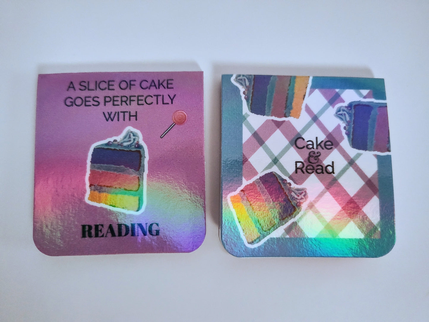 Colorful Triple Layer Cake Magnetic Bookmark (Holographic)