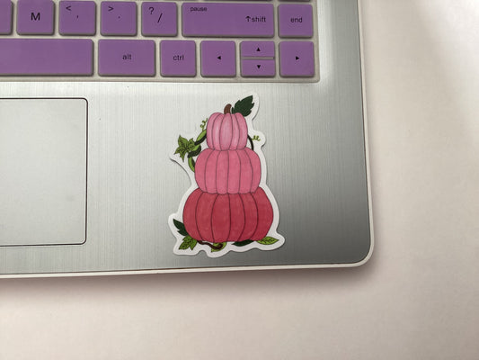 Pink Pumpkin Stack Vinyl Sticker