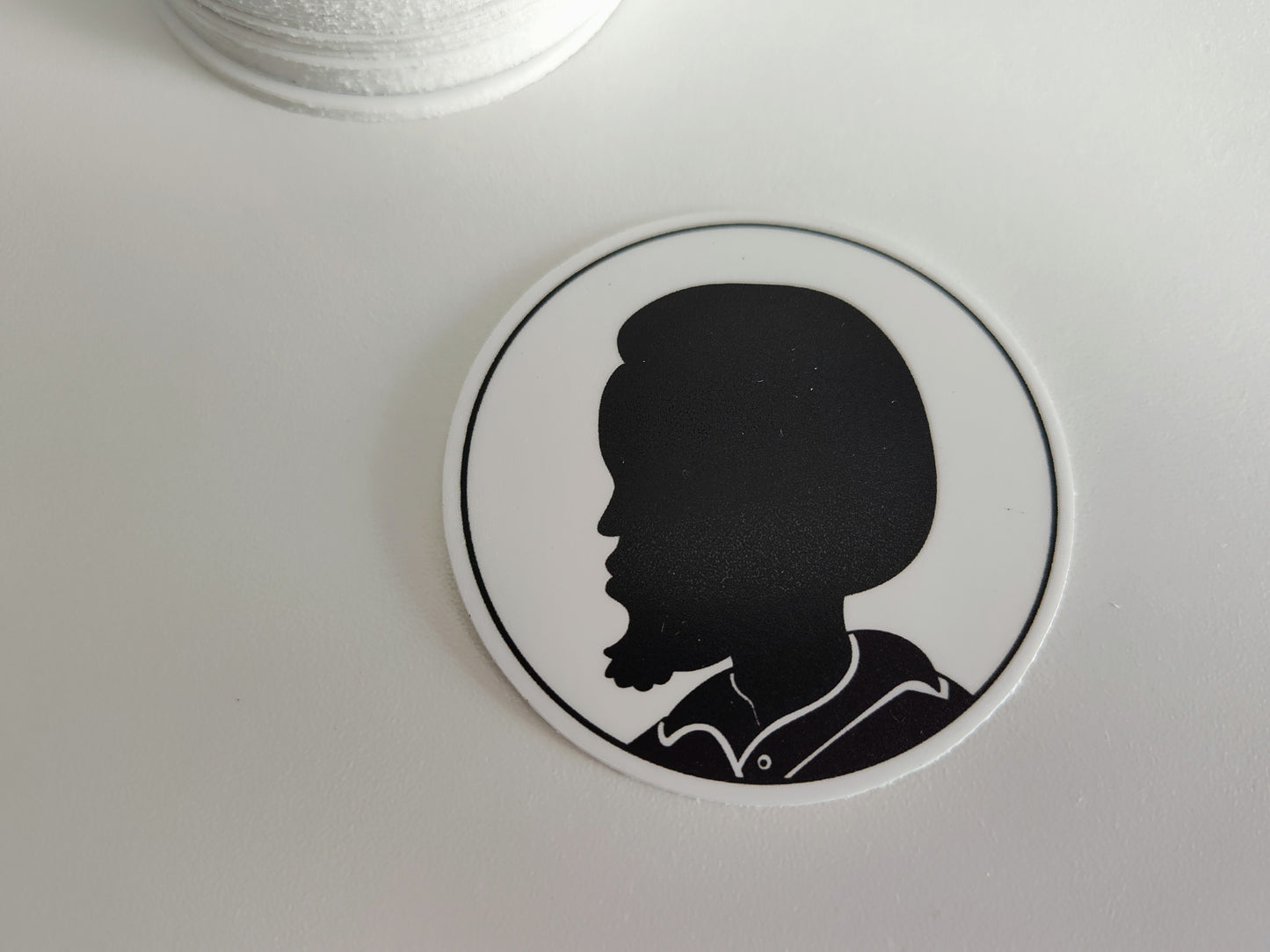 Man with Afro in Black & White Vinyl Sticker