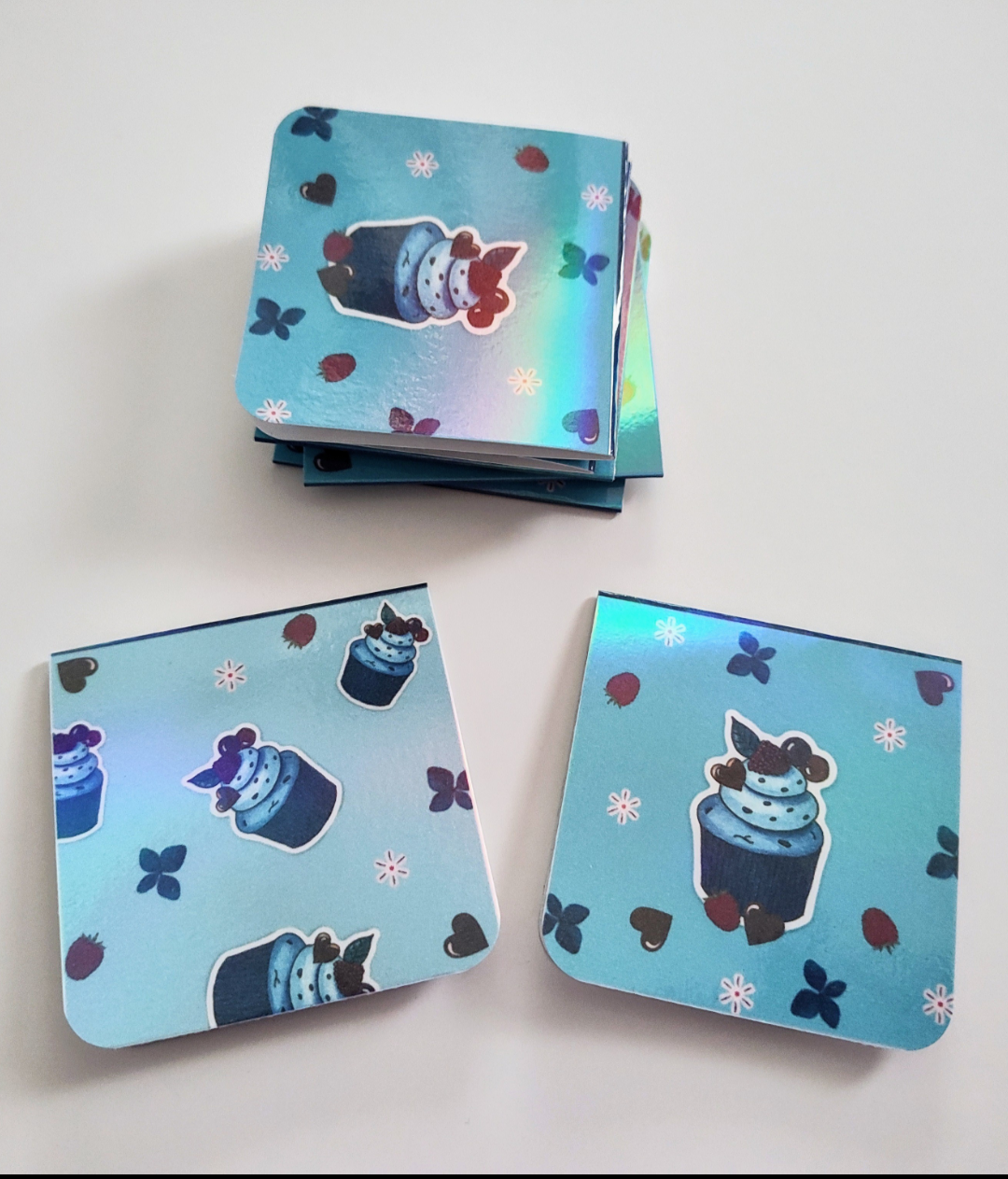 Blue Cupcake Magnetic Bookmark (Holographic)