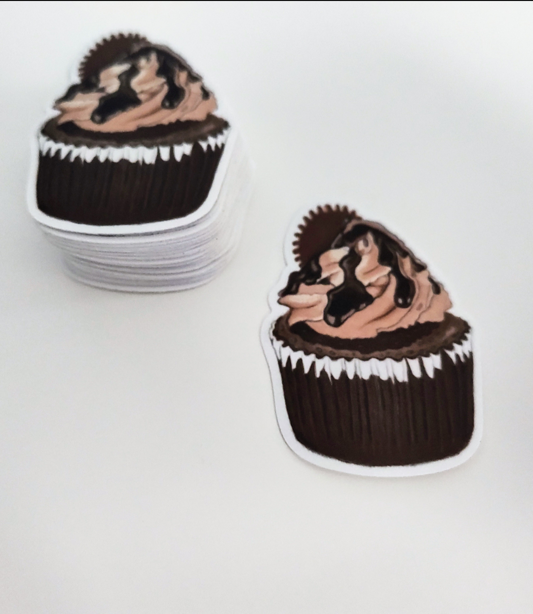 Chocolate Peanut Butter Cupcake Vinyl Sticker