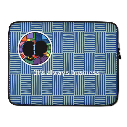 Couple with Afro (Abstract Background) Laptop Sleeve