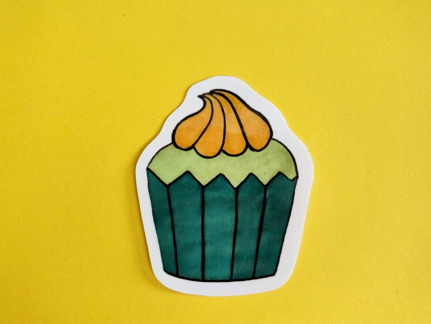 Minty Green and Yellow Cupcake