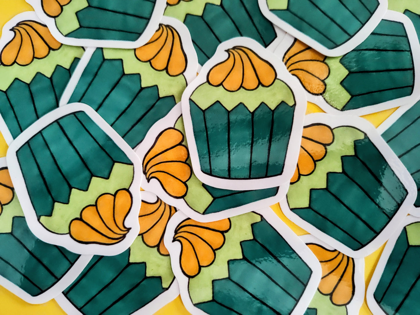 Minty Green and Yellow Cupcake