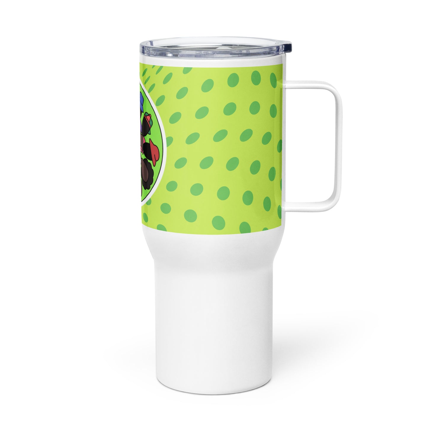 Travel mug with a handle