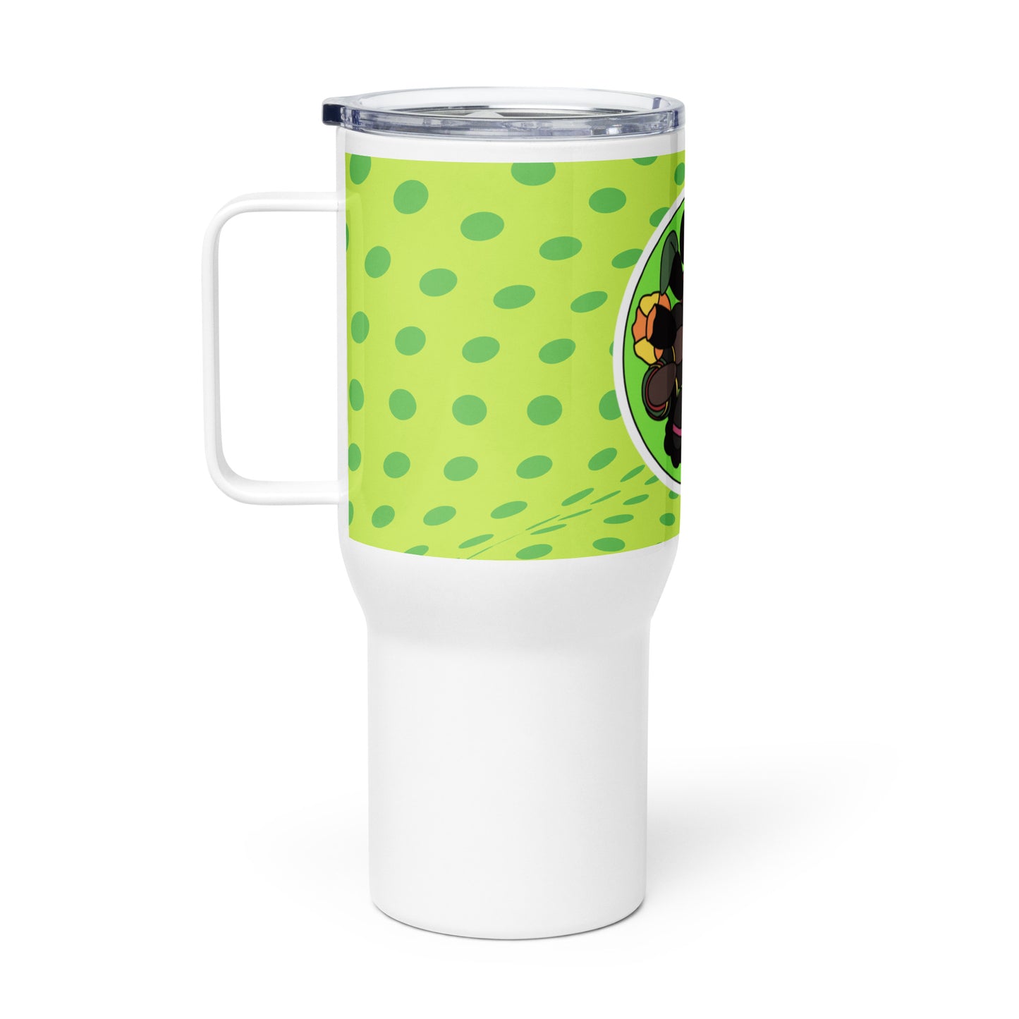 Travel mug with a handle